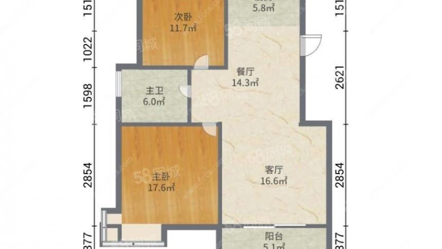 电梯房 106万 南北通透*住房 锦尚花苑