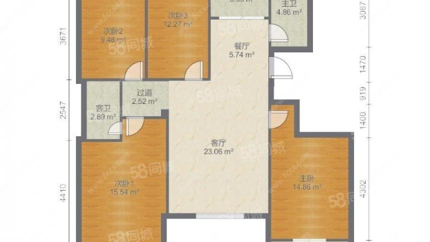 天润嘉城 8楼 4室2卫 毛坯 105万 价格 - 鹤壁房产超市