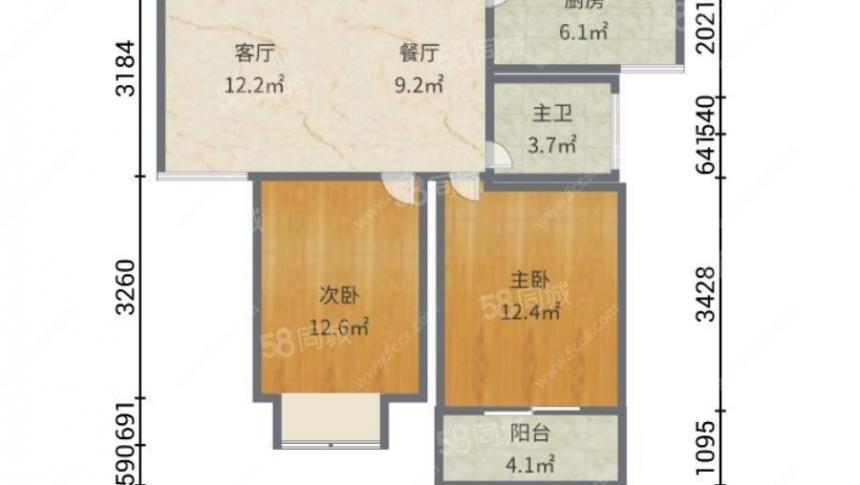 鑫苑鑫都汇花桥158万元二手房出售信息2室2厅1卫81.