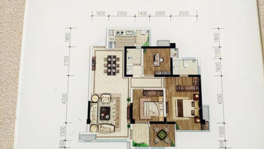 信智城 **住房 93平 电梯房 45万 南北通